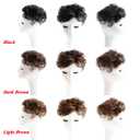 Women Short Human Hair Topper Closure Curly Wiglet Hairpiece Clip in Top Hairpiece Natural Weaving Hair Replacement for Thinning Hair 13x14cm(Light Brown 6")