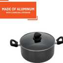 IMUSA USA IMU-91635 Nonstick Stock Pot with Glass Lid 4.8-Quart, Charcoal