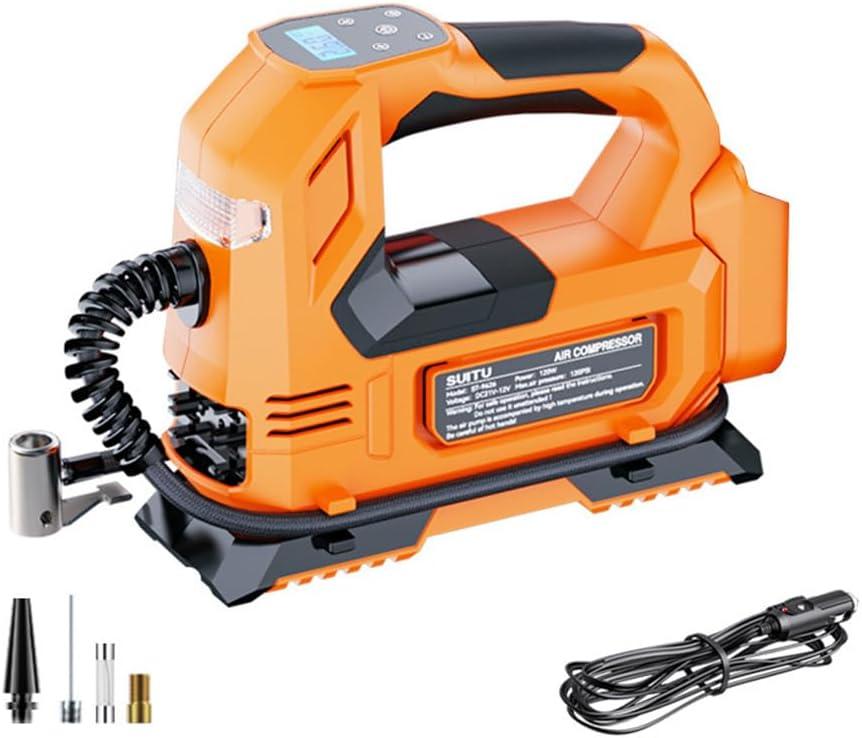 LRVTREC Portable Air Compressor Pump Car Air Pump Intelligent Digital Display Electric Tire Inflator,for Car, Motorcycle, Ball,Red