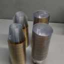 [200 Pack] 9oz Clear Plastic Cups with Gold Rimmed Sturdy & Food Safe Disposable Wine Glasses Party Wedding Cups Disposable Drinking Cups Plastic Cocktail Glasses for Wine, Juice & Cold Beverages