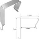Funrous Over the Door Hook Panel Wall Metal Cubicle Picture Over Door Hanger for Clothing Mirror Hooks Office Cubicle Whiteboard Hanger(Silver,4 Pieces)