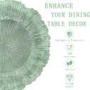 U-QE 60PCS Clear Green Plastic Plates - Green Plates Disposable Heavy Duty - Disposable Plastic Plate for Party, Weddings and Formal Occasions Including 30 Dinner Plate 10" & 30 Appetizer 7"