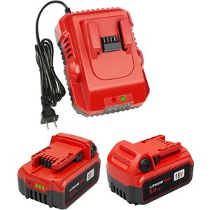 2Pack 18V 6.0Ah Batteries Replacement for Milwaukee M-18 Battery and 1 Charger Set