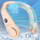 Neck Cooler for Hot Weather,Neck Fan Rechargeable Battery AC Unit,Person Neckband Wear Wireless Cool Plates Fast Charging Conditioning,Best Gifts for Father's Day Appreciation Mom Dad Child Birthday (Light Apricot)