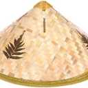 Holibanna Kindergarten Painting Hat Kids Diy Straw Conical Rice Farmer Hat for Kids Boys Girls Garden Activity Costume Accessory (Beige)