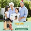 Bird Feeder with Camera, Smart Bamboo Bird Feeder, 2.5K UHD AI Identification, Real-time Videos & Pictures, Wireless Solar Powered Outdoor, Ideal for Garden Birding, Premium Present (Brown)