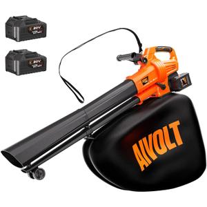 AIVOLT 40V Cordless Leaf Blower and Vacuum Mulcher Combo, Portable Leaf Vacuum Cordless with 40L Bag, Brushless Motor, 2 * 4.0Ah Batteries for Effortless Lawn Cleanup