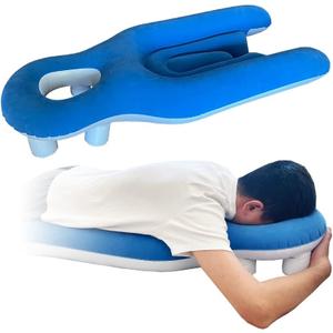 Face Down Pillow After Eye Surgery Prone Donut Pillow for Head Sleeping on Stomach Retinal Detachment Vitrectomy Recovery Equipment Face Support Breathe Easy Prone Cushion Pillow (Blue)