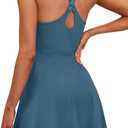 IUGA Womens Tennis Dress with Shorts Underneath Athletic Dress for Women Adjustable Strap Workout Golf Dresses Summer Outfits(Sea Blue, Small)