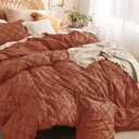 Bedsure Boho Duvet Cover King Size - Terracotta Breathable & Soft Boho Bedding, Machine Washable Comforter Cover for All Seasons, Includes 1 Duvet Cover 104"x90" with 2 Pillow Shams & Zipper Closure