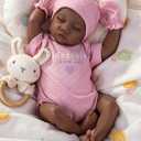 Aori Lifelike Reborn Baby Dolls Black - 18-Inch Realistic American Newborn Real Life Black Girl with Feeding Kit & Gift Box for Kids Age 3+