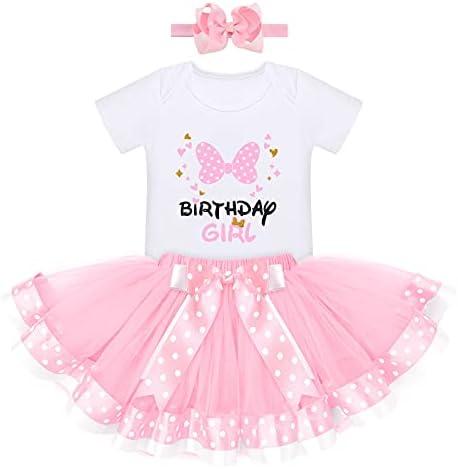 IBTOM CASTLE Toddler Birthday Girls Princess Party Outfit Polka Dots Top Shirts Tutu Skirt Set Ears Cake Smash Costume 6M IBTOM CASTLE Toddler Birthday Girls Princess Party Outfit Polka Dots Top Shirts Tutu Skirt Set Ears Cake Smash Costume 6M