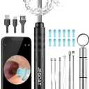Jegoat Ear Wax Removal, Ear Wax Removal Tool Camera with 1296P HD Camera and 6 LED Lights, Ear Cleaner with 12 Ear Pick, Upgraded Ear Wax Removal Kit for iOS and Android, Black