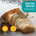 Nubliss 2-Pack Large, Reusable Organic Linen Bread Bags for Homemade Bread - BPA-Free Inner Plastic Lining - Durable Breads Storage - Sourdough Loaf Bags - Perfect for Sour dough Loaves & Baguettes (Off White)