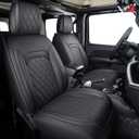 Aierxuan Jeep Wrangler JK JL 4-Door Seat Covers Custom Fit 2007-2026 Unlimited X Rubicon 392 Sahara Willys Sport High Altitude Truck Pickup Waterproof Leather Cushions(Full Set/Black1)