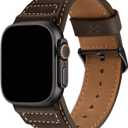 Wristitani Leather Bands Compatible With Apple Watch Band 49mm 46mm 45mm 44mm 42mm 41mm 40mm for Men, Top Genuine Leather Replacement Strap for iWatch Ultra2 Ultra Series 10 9 8 7 SE2 SE 6 5 4 3, Size: 49/46/45/44/42mm(Series 3)