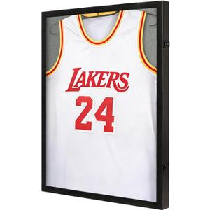 Jersey Frame Display Case for Wall ,Large Lockable T-Shirt Shadow Box with Clear UV Protection Acrylic & Hangers for Football Basketball Baseball Soccer Hockey, Linen