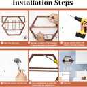 2Pcs Wall Mounted Wine Bottle Rack, Metal Hanging Wine Display Holder Organizer, Red Wine Racks for Home Kitchen Bar Decor Storage (Retro Brown AA)