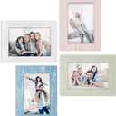 eletecpro 5x7 Picture Frame Set of 4 Wall Decor Wooden Designs with High Definition Glass Table Top & Wall Mount Photo Frame Set for Office Kitchen Gallery