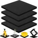 OULEME RV Leveling Block Flex Pads, 12 Rubber Jack Pads, Anti-Vibration & Anti-Slip Mats, for Camper Travel Trailer Jacks & Stands & Stabilizers on Uneven Surfaces, 4-Pack