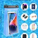 Large Waterproof Phone Pouch Universal Phone Waterproof Case for iPhone 15 14 13 12 11 Pro Max Galaxy S22 S21 IPX8 Water Proof Dry Bag with Wide Lanyard Waterproof Pouch for Swimming Rafting