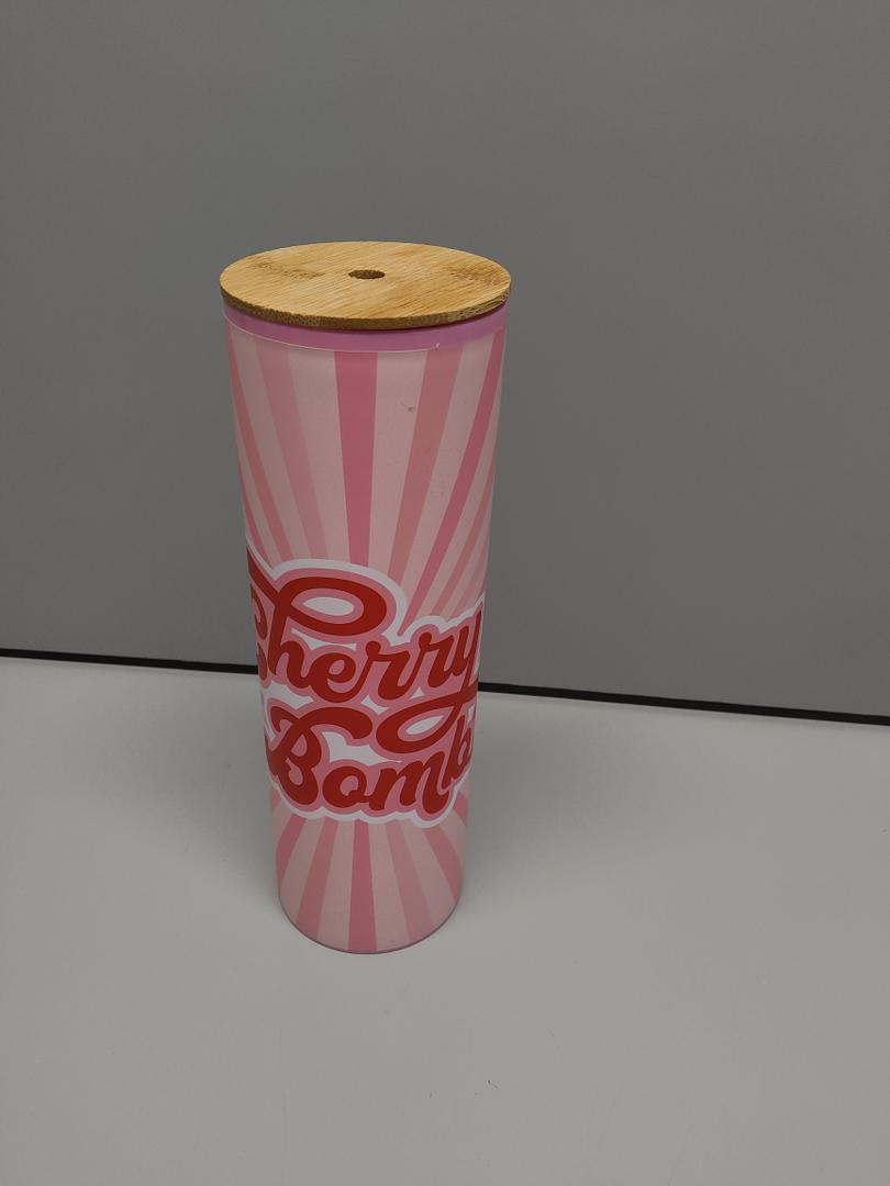 24 Oz Tumbler With Bamboo Lid, Intended For Cool And Cold Beverages