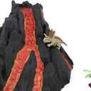 Enjoyin Volcano Dinosaur Playset Including 4 Dinosaurs and 2 Trees Volcano Dinosaur Toys for Kids