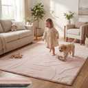 1.3" Thick Baby Play Mat 79x118 Plush Foam Mats for Baby (Pink) | Padded Memory Foam Waterproof Non-Slip Easy Care 100% Baby-Safe Materials, Tummy Time Crawling Playroom Living Room Nursery