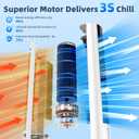 44" Windowless Portable Air Conditioners w/4 Modes & 3 Speeds,12H Timer, 4L Tank for 24H Cooling Evaporative Air Cooler, 4 Ice Packs,17Ft Remote, 120° Oscillating Swamp Cooler Air Conditioner