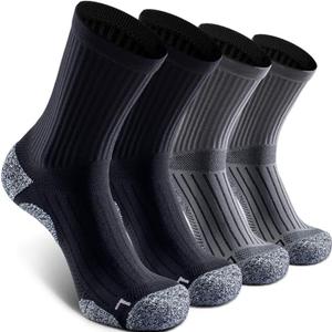 SITOISBE Elite Cushioned Compression Mid-crew Socks 4-Pack for Youth Women Men, Medium