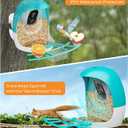 HIXX Smart Bird Feeder with Camera, AI Identify Birds & Auto Capture, 2K HD Live Camera Birdwatching with Color Night Vision for Bird Lovers Gifts (Blue)