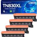 LEMERO Compatible Toner Cartridge Replacement for Brother TN830XL TN830 XL High Yield Toner Cartridge Work with DCP-L2640DW HL-L2460DW HL-L2480DW HL-L2405W MFC-L2820DW Printer 830XL 4-Black