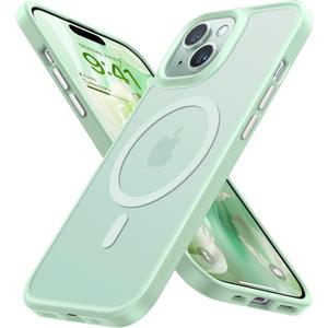 TORRAS Magnetic for iPhone 15 Case iPhone 14 Case 6.1 inch, Compatible with MagSafe, Military Grade Drop Tested, Shockproof Hard Back Soft Edge Slim Protective Case for iPhone 15, Green