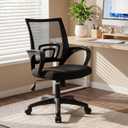 NEO CHAIR Office Computer Chair Ergonomic Mid-Back Mesh Desk Chair, Black | Breathable Mesh Back with Lumbar Support, Height Adjustment, Smooth Rolling Casters for Home Office, Study or Gaming Setup
