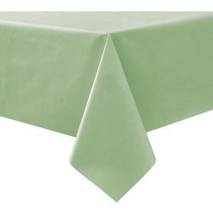 NLMUVW Vinyl Tablecloth Square 100% Waterproof Oil Proof Spill Proof PVC Table Cloth Wipe Clean Table Cover for Kitchen Dining Picnic, Light Green, 48 x 48 inch