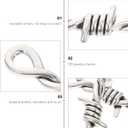 ARTIBETTER Barbed Wire Thorns Jewelry Pendant: 60Pcs Necklace Thorn Pendant Alloy Connector Charms for DIY Jewelry Making Crafting Silver