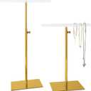 Jewelry Display Stand, 2PCS T Bar Purse Handbag Holder Adjustable Height Stainless Steel 13.3~21.2 Inches Showcase Rack for Retail Boutique or Home Closet