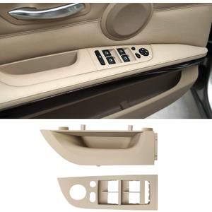 Jaronx Compatible with BMW 3' E90/E91 Driver Side Door Handle 2004-2007 | Window Switch Panel Cover Doors Pull Handle Driver Side Armrest for 318i,320i,325i,328i,330i,335i(14.76inch)