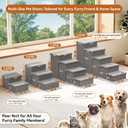 Zerbuger Dog Stairs with Storage 23" H, 4-Step Wider Dog Steps for High Beds Window, Folding Sturdy Pet Stairs Gift for Injured Old Dogs Cats, Ramp for Climbing Car Up to 200 lbs,(Gray, No Condo)