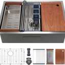 32in Undermount Workstations Kitchen Sinks - 11 Gauge Stainless Steel Sink 10inch Deep Workstation Sink with Cutting Board and Accessories