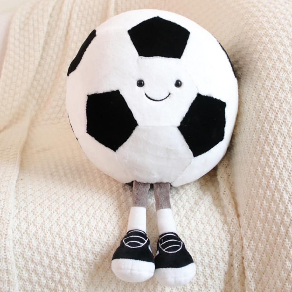 11.8 "/30cm Basketball Plush Pillow, Soft Football Shaped Plush Pillow,Basketball/Football Plush Toy Sport Theme Plushie Soccer Stuffed Toys (Football)