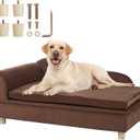 VEVOR Large Dog Couch Sofa Bed for Small Dogs and Cats, Soft Velvety Pet Sofa Bed, 60 lbs Loading Cat Sofa, Dark Brown (39.7"L x 23"W x 16.3"Th)