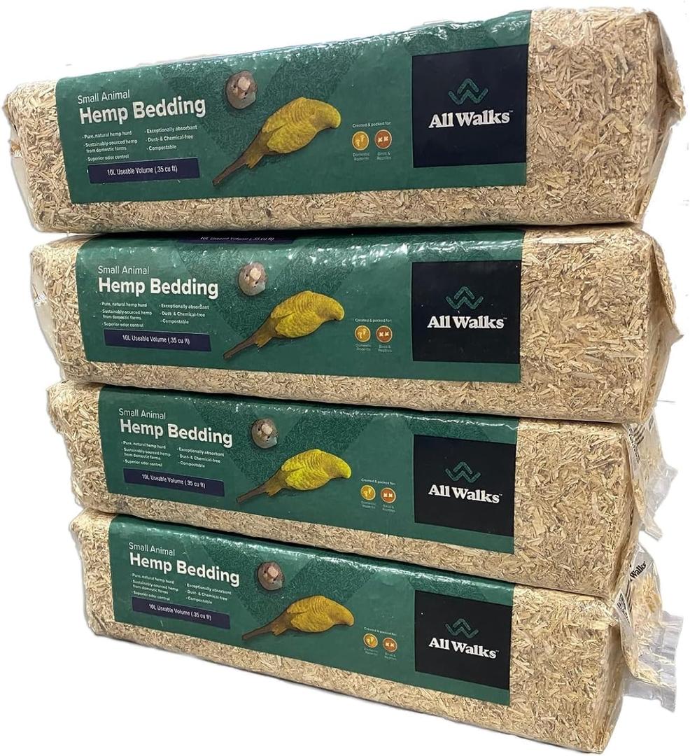 All Walks 40 Liter Hemp Bedding for Chicken Coops, Guinea Pigs, Hamsters, Rabbits, and Other Small Animals - 100% Natural, Superior Odor Control, Sustainably Sourced Pet Bedding - Made in America All Walks 40 Liter Hemp Bedding for Chicken Coops, Guinea Pigs, Hamsters, Rabbits, and Other Small Animals - 100% Natural, Superior Odor Control, Sustainably Sourced Pet Bedding - Made in America