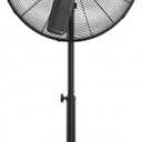 Comfort Zone Industrial Pedestal Fan, 30 inch, 3 Speed, High Velocity, Adjustable Height 56 to 76, Metal, Meets OSHA Standards, Airflow 36 ft/sec, Ideal for Garage, Workshop or Warehouse, CZHVP30