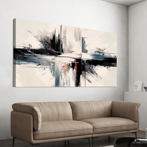 Abstract Large Wall Art Decorations Modern Wall Art Pictures for Living Room Abstract Canvas Art Wall Decor Oversized Black and White Wall Art Prints Artwork for Walls Bedroom Office Decor 29" X 58"