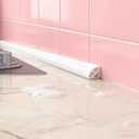 3/4 Inch Flexible Quarter Round Molding, Peel and Stick Rubber Floor Trim, Quarter Round Trim with 3m Tape, Self-Adhesive Bathtub Trim Molding(Hollow, 480Inch) (White-Double Adhesive)