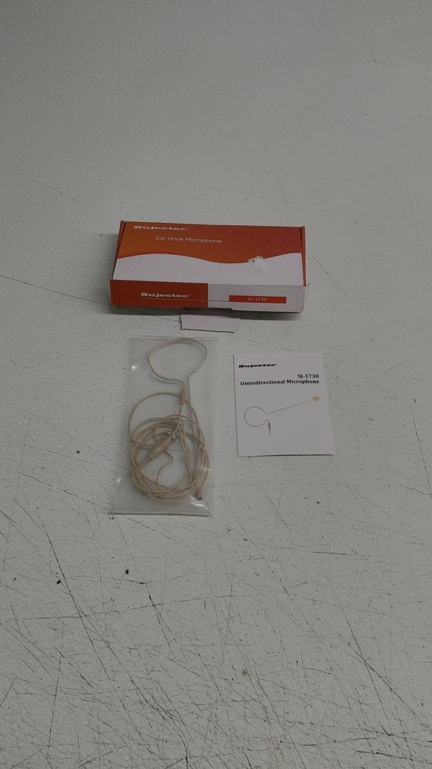 Headset Headworn Microphone - 3.5mm Screw Lock Head Microphone for Sennheiser Wireless System & Bodypack Transmitter – Beige Single Earhook Omnidirectional Headset Head Mic- SJ 1730