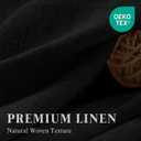 Linen Shower Curtain Black, Fabric Boho Farmhouse Shower Curtains for Bathroom Cotton Natural Cloth Liner Set 72" W x 90" L