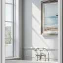 22x30 Inch Brushed Nickel Bathroom Mirrors for Over Sink | Aluminum Framed Rectangle Bathroom Vanity Mirror for Wall, Anti-Rust, HD Tempered Glass, Modern, Horizontal/Vertical
