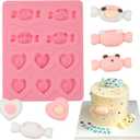 1 Pcs Love Candy Fondant Mold, Candy Shape Chocolate Silicone Molds, for Valentine's Day Birthday Cupcake Topping Biscuits Chewing Gum Clay Resin Crafts Reusable Kitchen Baking Supplies